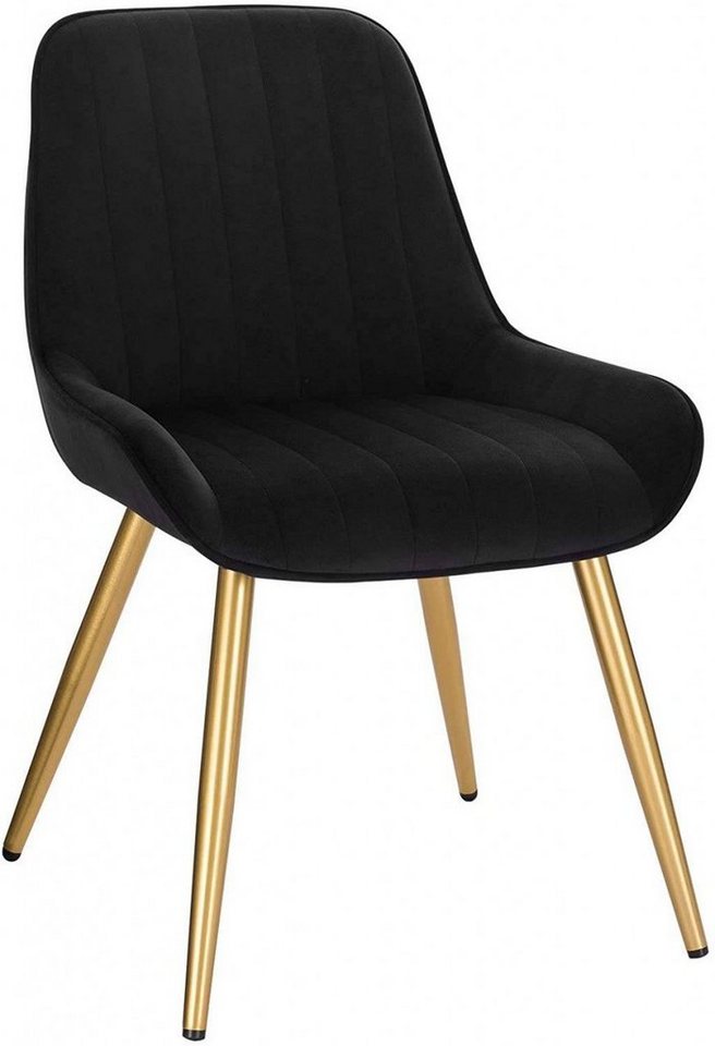 EUGAD Esszimmerstuhl (4 St), Retro, Sitzfläche aus Samt, mit Metallbeine – Bild 5 von 5