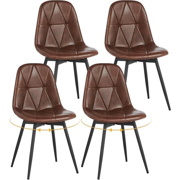 EUGAD Esszimmerstuhl (4 St), 4er Set, Drehstuhl, Ergonomisches Design