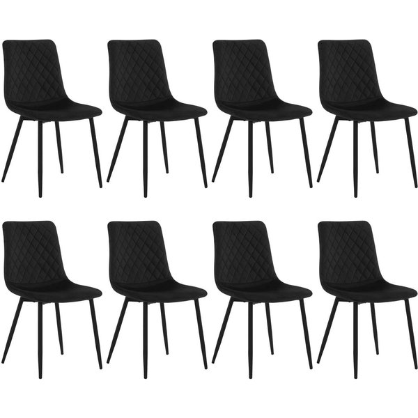 EUGAD Esszimmerstuhl (8 St), Schminkstuhl Polsterstuhl Akzentstuhl, Samt
