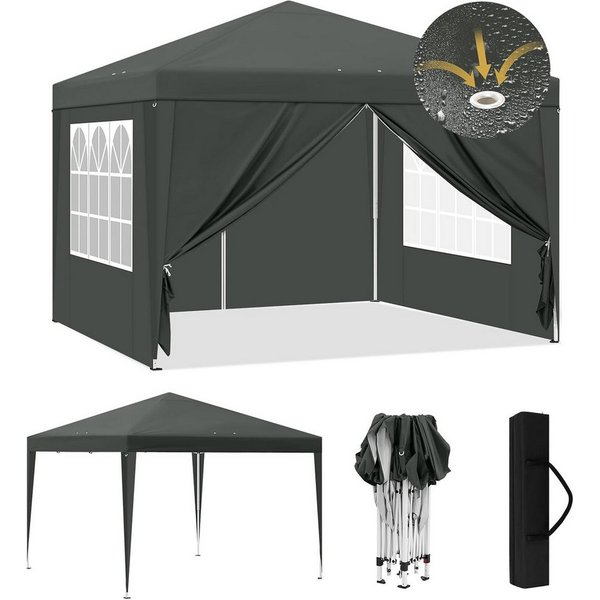 EUGAD Faltpavillon, wasserfest Winterfest,mit Seitenwänden Fenstern Tasche