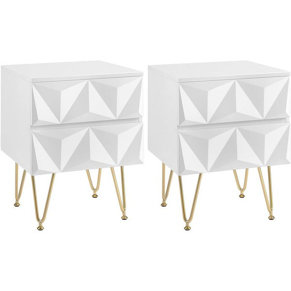 EUGAD Nachttisch (2-St., 2er Set), Nachtschrank mit 2 Schubladen