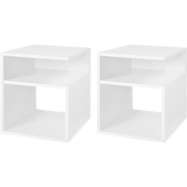 EUGAD Nachttisch (2-St., Set), Beistelltisch mit 2 offene Fächer
