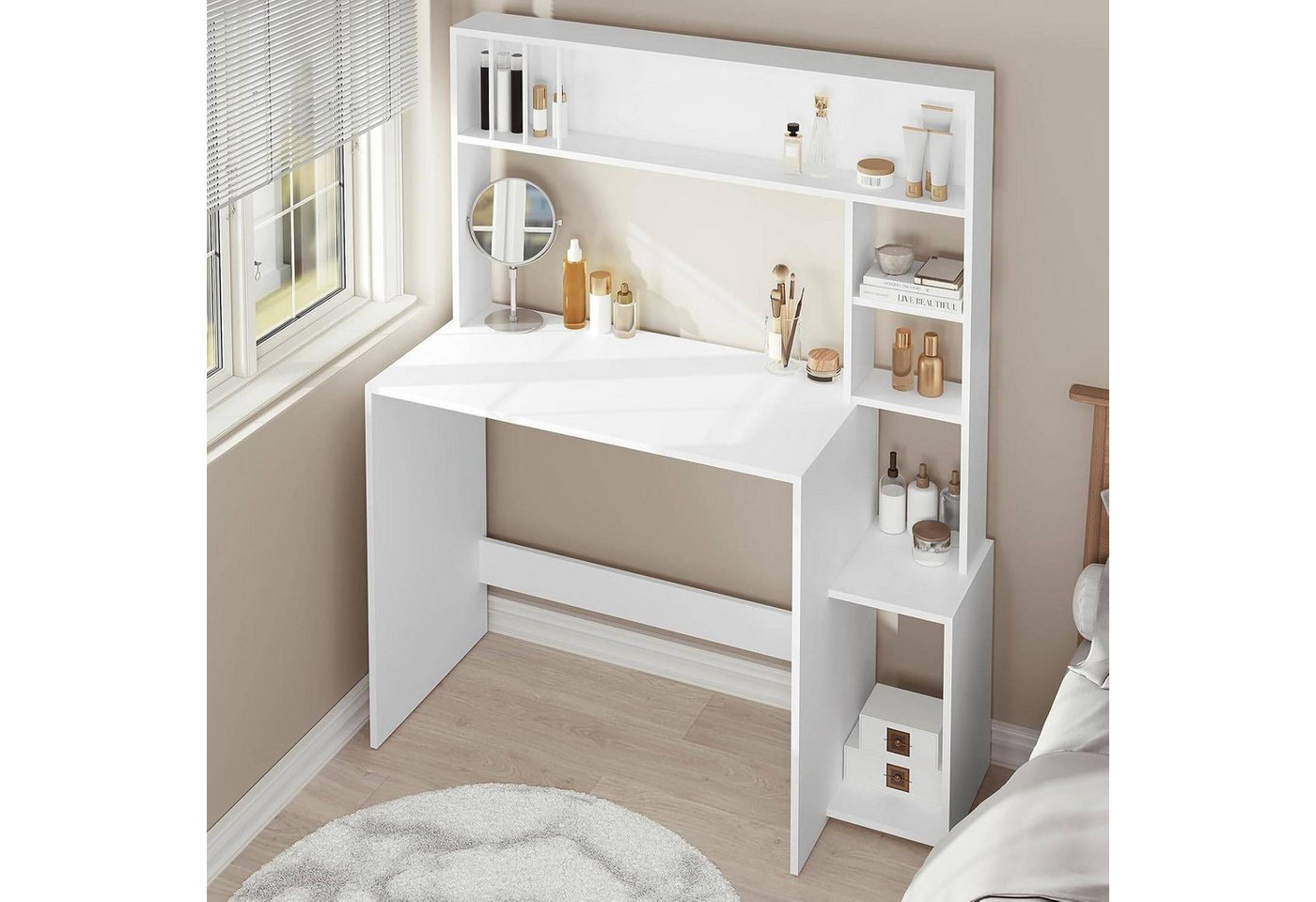 EUGAD Schreibtisch (1-St), Computertisch, 5-stufiges Bücherregal, mit Stauraum – Bild 2 von 5