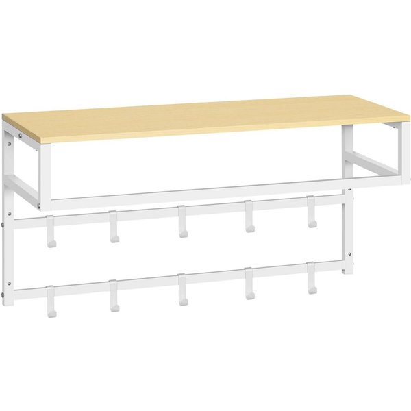 EUGAD Wandgarderobe (1 St), mit Ablage 10 Haken, 80x41x30 cm