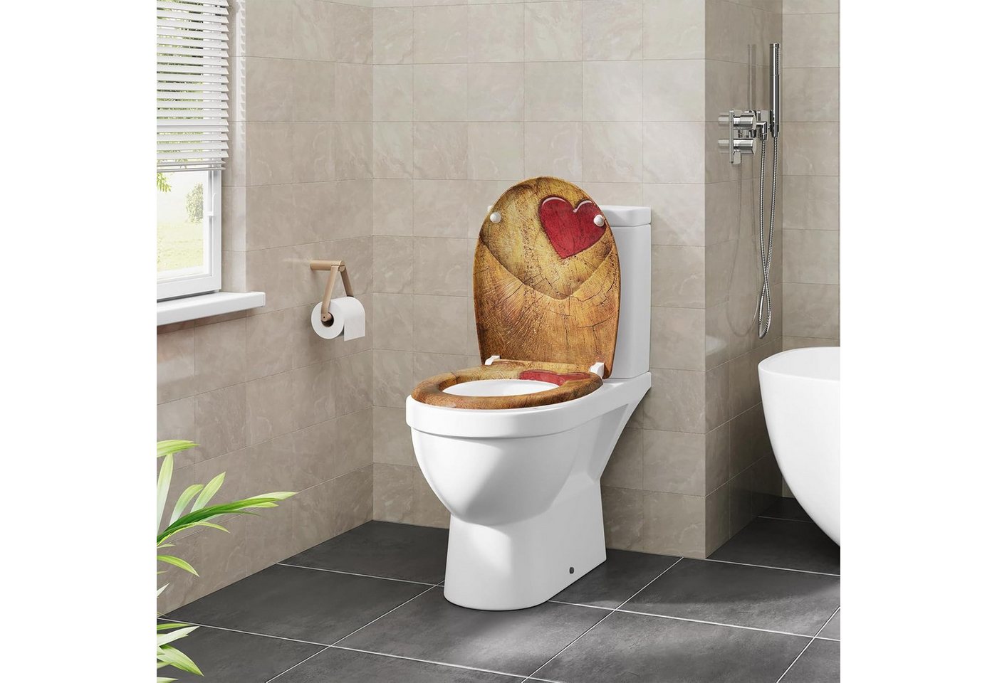 EUGAD WC-Sitz (1-St), Toilettendeckel mit Absenkautomatik O-förmige – Bild 2 von 4