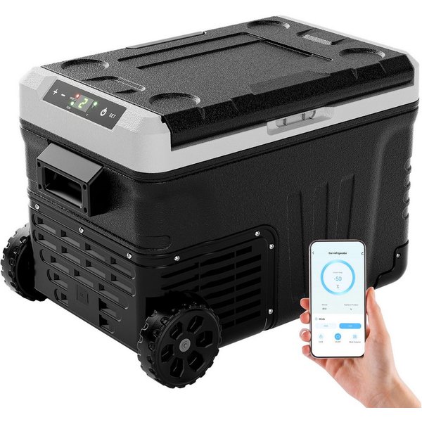 EUHOMY Kühlbox 35/50L Kompressor Kühlbox, Kühlbox für Auto Mit APP Steuerung, Tragbar, 50 l, Tragbar, App-Steuerung, Kompressor