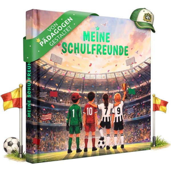 Eulentaler Freundebuch Junge (Schule) I von Pädagogen gestaltet, Autos, Monstertrucks & Goldprägung, Geschenk für Schulkinder