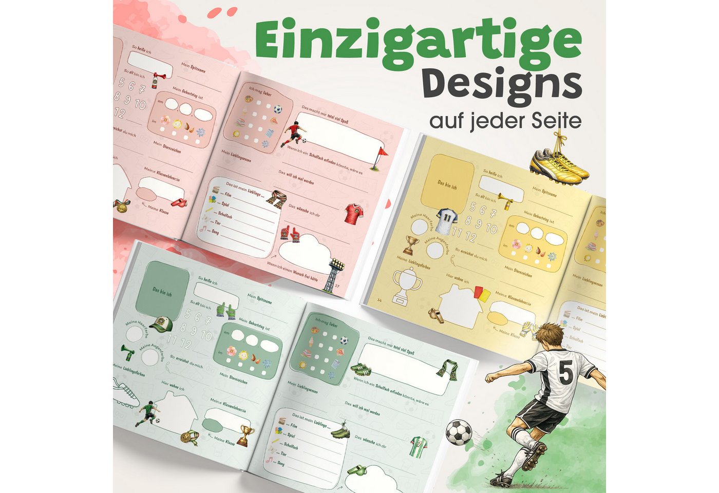 Eulentaler Freundebuch Junge (Schule) I von Pädagogen gestaltet, Autos, Monstertrucks & Goldprägung, Geschenk für Schulkinder – Bild 4 von 5