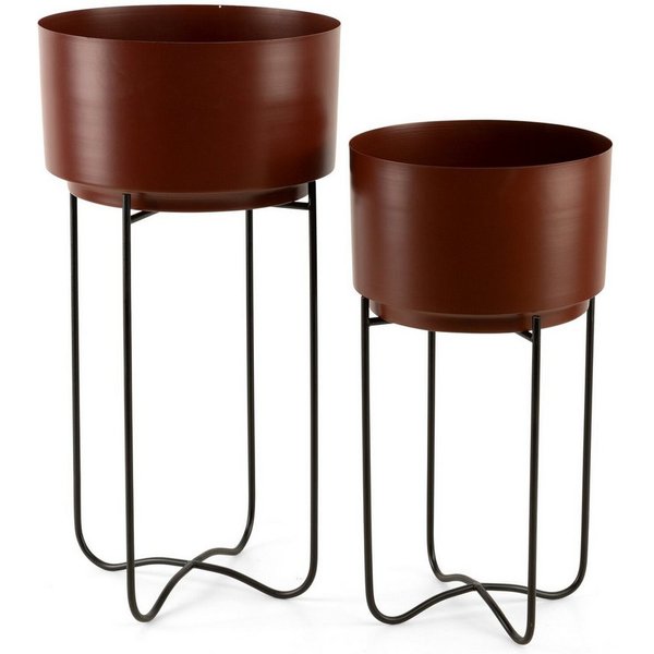 Eurofirany Blumentopf Blumentopf, Blumetopf mit elegantem Ständer aus Metall Gold Schwarz Weiß Blau