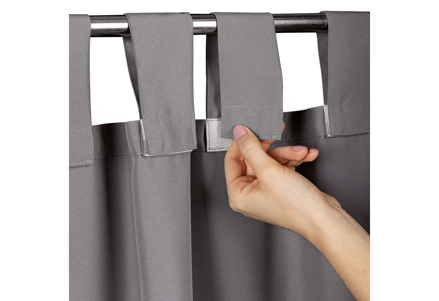 Eurofirany Outdoorvorhang GARDEN, wasserdichter Terrassenvorhang (1 St), Schlaufen, Lichtschutz, Polyester, für Pavillon, Pergola & Balkon, wetterfest, UV-Schut – Bild 5 von 5