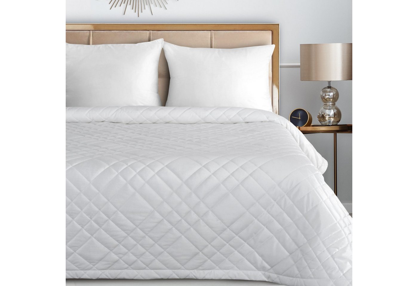 Eurofirany Tagesdecke RIA, Elegante Tagesdecke Velvet Sesseldecke Sofadecke Überwurf Samt – Bild 2 von 4
