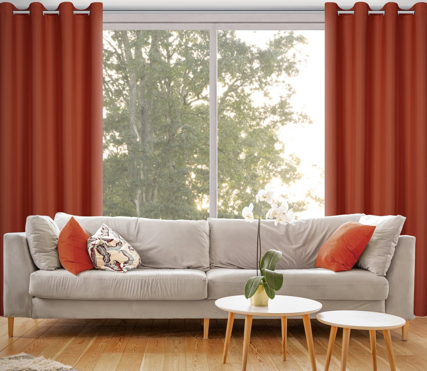 Eurofirany Vorhang Einfarbiger Vorhang – Blickdichter Stoff mit matter Oberfläche, Ösen, Satinbindung, pflegeleicht, 140 g/m² – 100 % Polyester – Bild 2 von 5