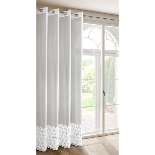 Eurofirany Vorhang ROSES (1 St), Ösen, transparent, Polyester, Sanfte Gardinen mit Rosen 140x250 400x160 70x150 350x250 350x160