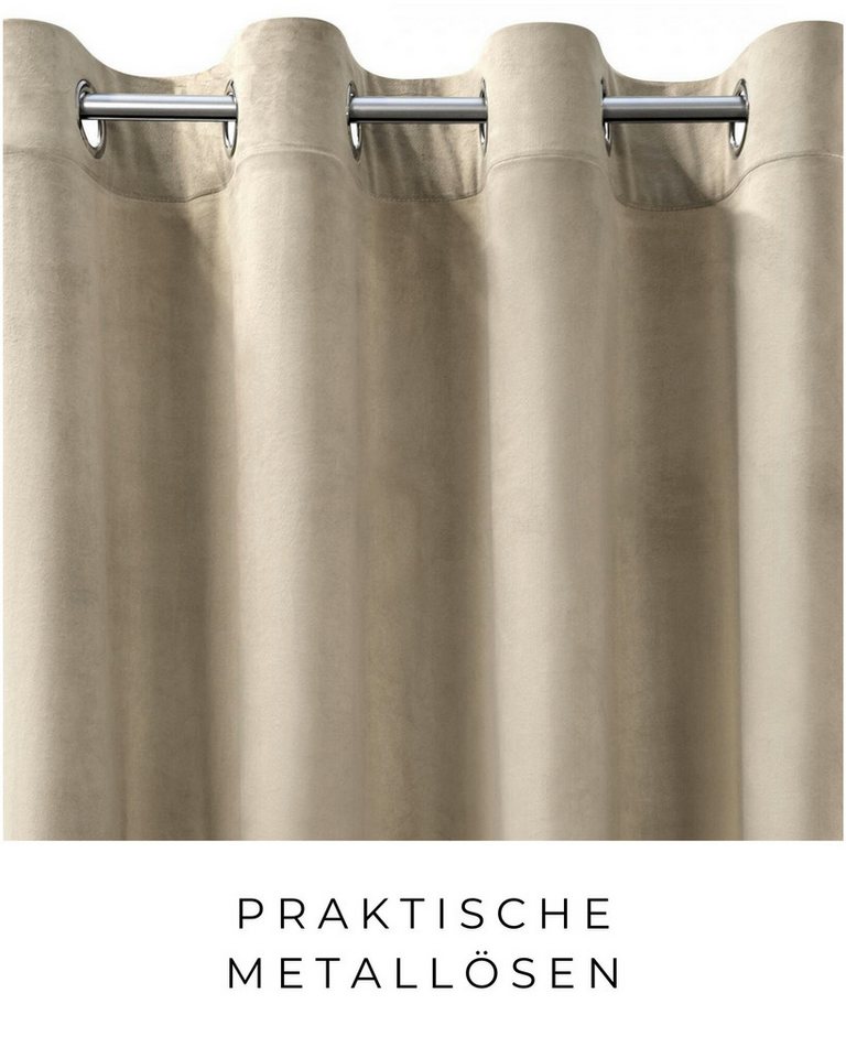 Eurofirany Vorhang VELVET (2 St), Ösen, blickdicht, Samt, 2er-Set Ösenschals aus Velvet, mit mittlerem Verdunkelungsgrad – Bild 5 von 5