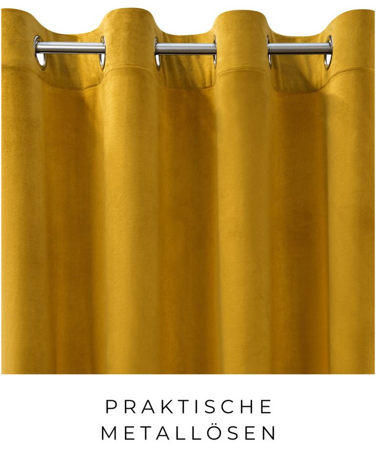Eurofirany Vorhang VELVET (2 St), Ösen, blickdicht, Samt, 2er-Set Ösenschals aus Velvet, mit mittlerem Verdunkelungsgrad – Bild 5 von 5