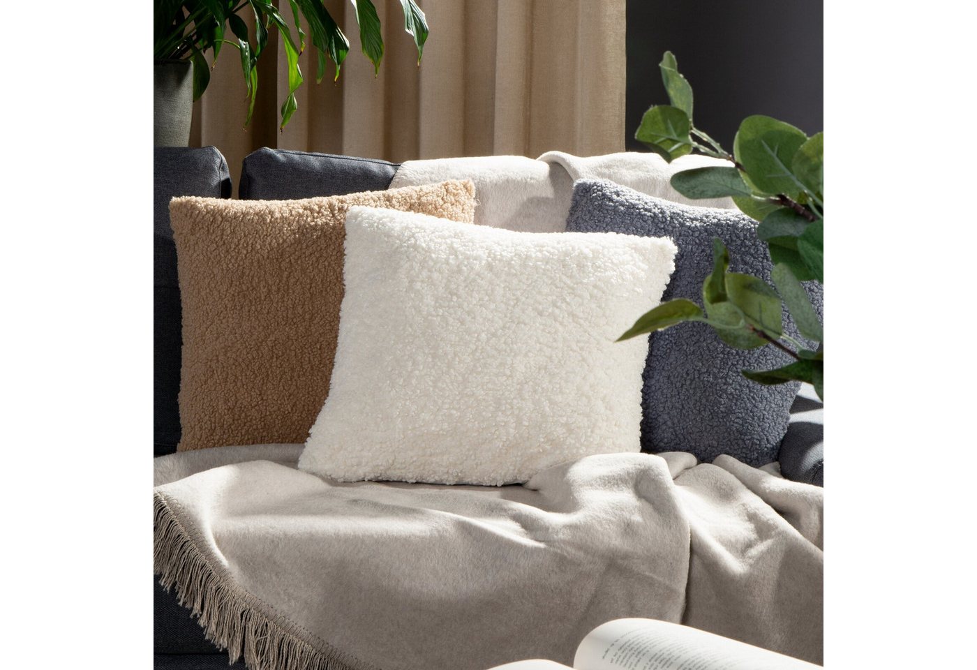Wohndecke Bouclé, Eurofirany, Kuscheldecke in Schaffell-Optik, weich & gemütlich – Bild 2 von 4