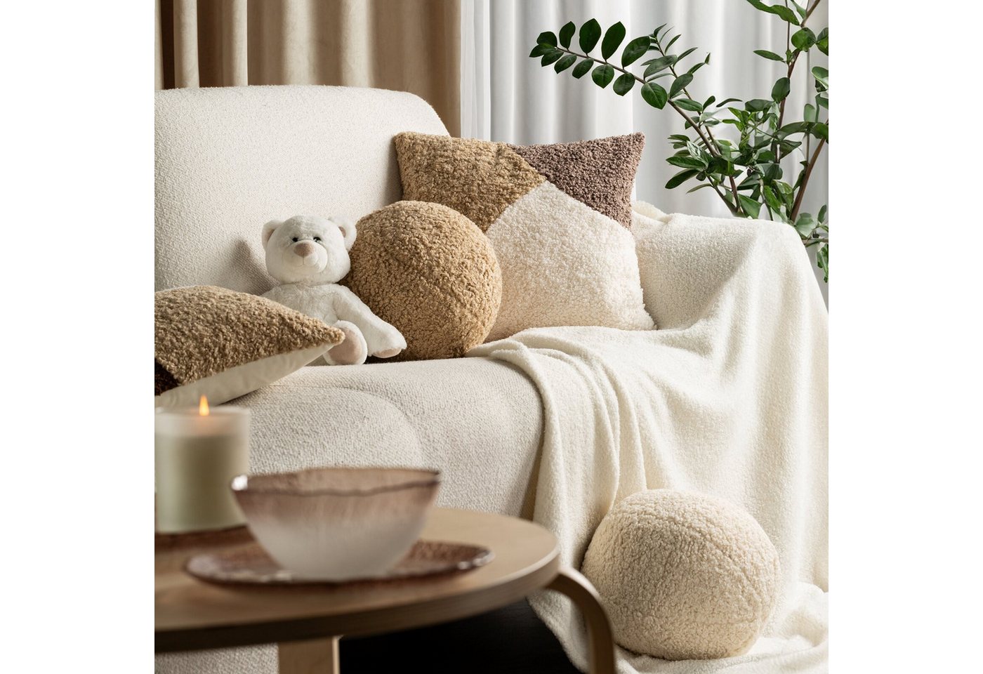 Wohndecke Bouclé, Eurofirany, Kuscheldecke in Schaffell-Optik, weich & gemütlich – Bild 4 von 4