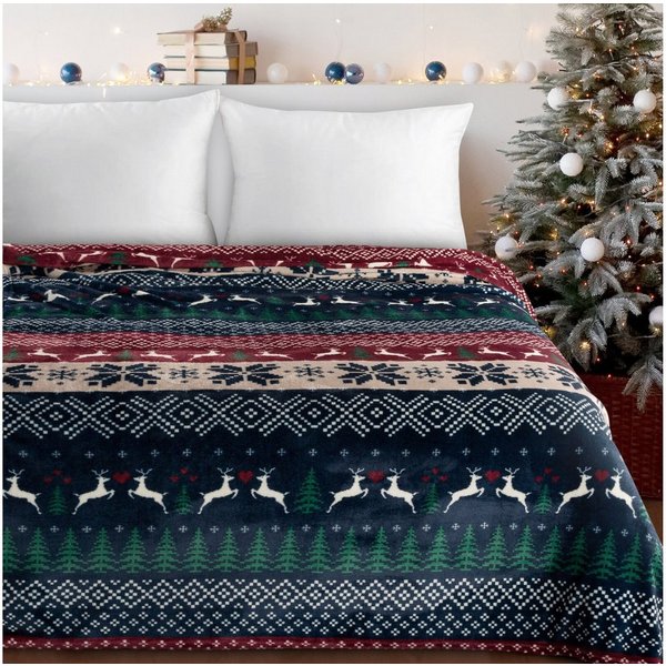 Wohndecke KAROMUSTER Winterdecke, Eurofirany, karierte Decke, warm und kuschelig, Fleecedecke 150x200 cm, Sofadecke