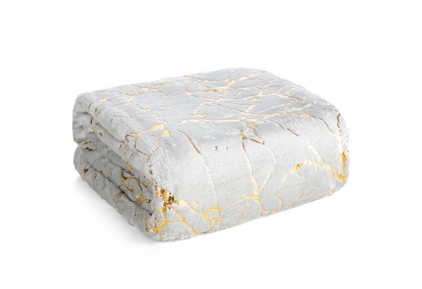 Wohndecke MARMOR, Eurofirany, 150x200 goldenes Marmor-Muster, silber, creme, schwarz, weiß – Bild 2 von 4