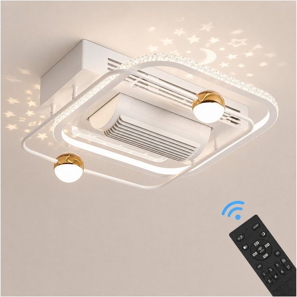 Eurohandisplay Deckenventilator Deckenventilator mit LED Beleuchtung mit Fernbedienung einstellbar, Lichtfarbe und Helligkeit einstellbar