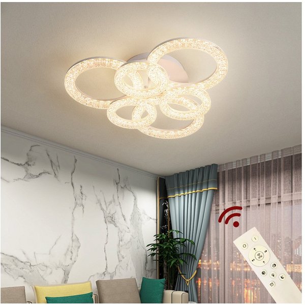 Eurohandisplay LED Deckenleuchte LED Deckenlampe Fernbedienung Lichtfarbe/Helligkeit einstellbar, LED fest integriert, Warmweiß mit Kaltweiß einstellbar, Lichtf