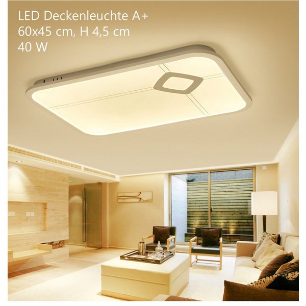 Eurohandisplay LED Deckenleuchte LED Deckenlampe Fernbedienung dimmbar Farbton einstellbar Top Angebot, LED fest integriert, Warm- bis Kaltweiß, Lichtfarbe und 