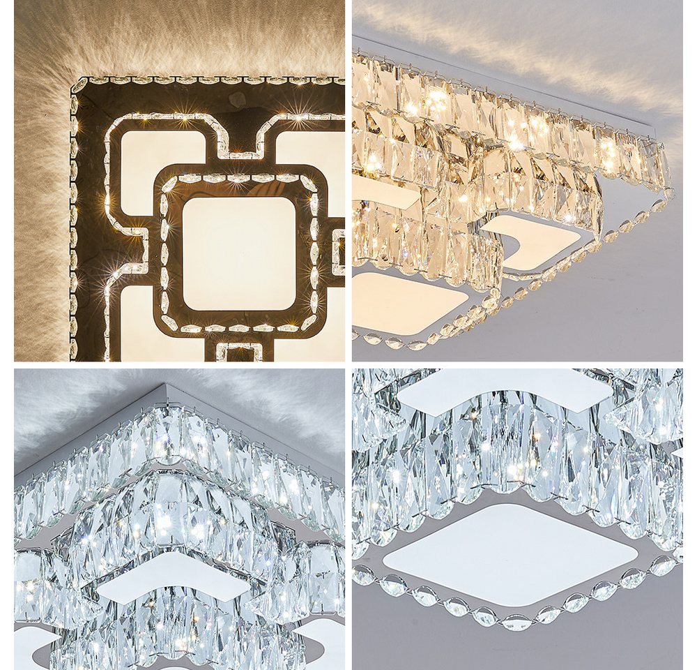 Eurohandisplay LED Deckenleuchte LED Deckenleuchte Kristall Lichtfarbe einstellbar mit Fernbedienung, LED fest integriert, Tageslichtweiß, Lichtfarbe und Hellig – Bild 2 von 5