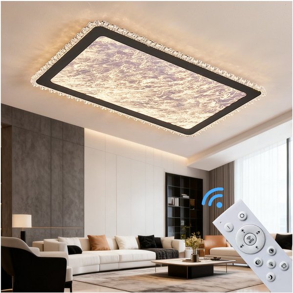 Eurohandisplay LED Deckenleuchte LED Deckenleuchte mit Fernbedienung Lichtfarbe Helligkeit einstellbar, LED fest integriert, Neutralweiß, Kaltweiß, Warmweiß, Li