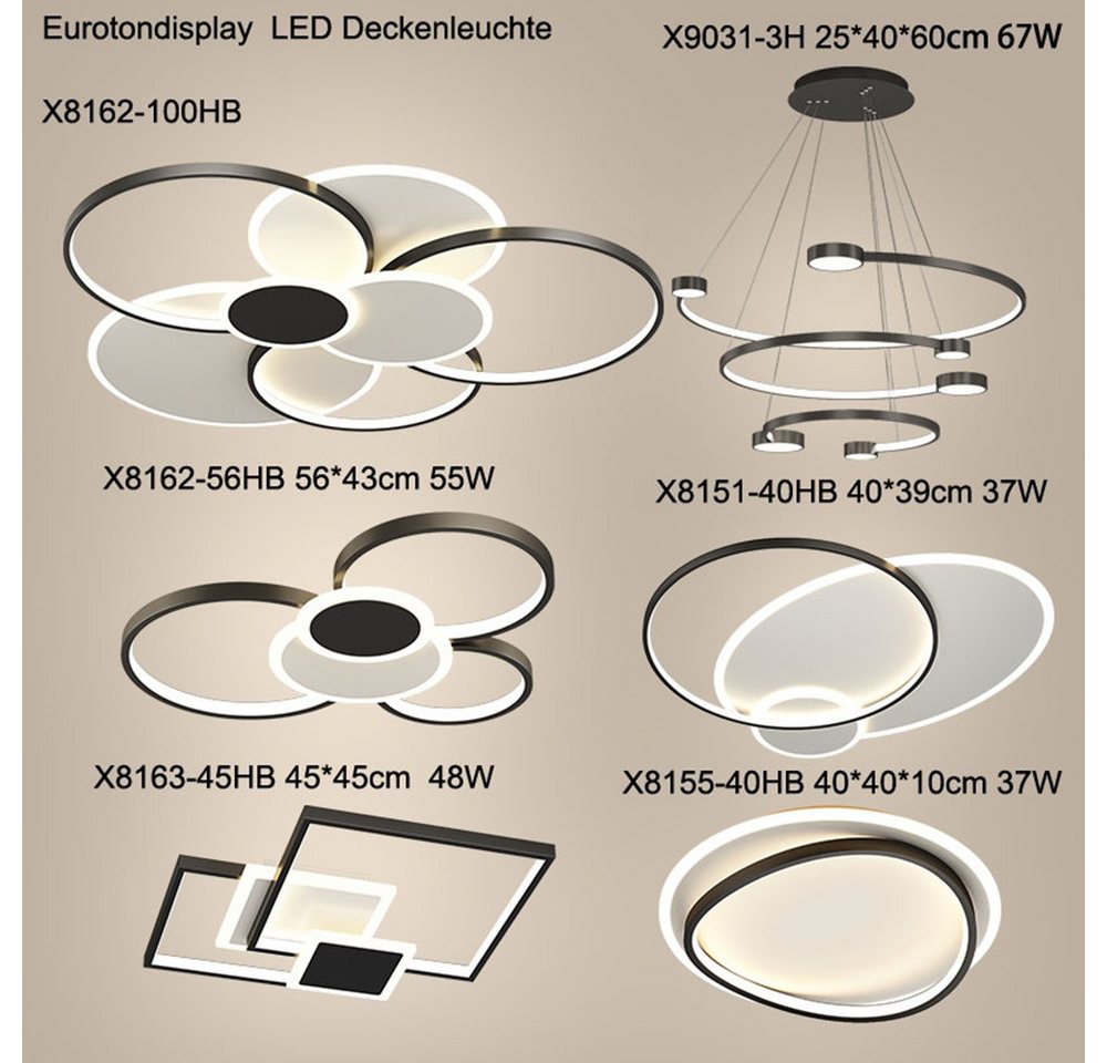 Eurohandisplay LED Deckenleuchte LED Deckenleuchte Fernbedienung Lichtfarbe Helligkeit einstellbar, LED fest integriert, Warm- bis Kaltweiß, Lichtfarbe und Hell – Bild 4 von 4