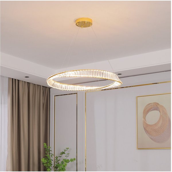 Eurohandisplay LED Deckenleuchte LED Pendelleuchte große Kristall Fernbedienung Lichtfarbe einstellbar, LED fest integriert, Warm- bis Kaltweiß, Nicht zutreffen