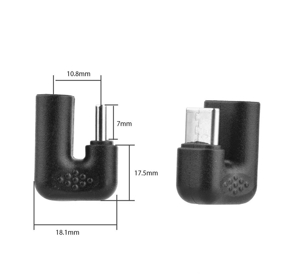 euroharry USB C 180-Grad-Adapter USB-C-Stecker auf USB-C U-förmiger adapter USB-Adapter – Bild 2 von 3