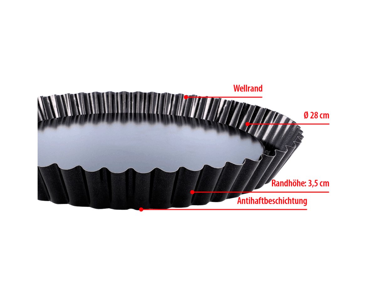 EUROHOME Backform Kuchenform rund mit Wellrand - Antihaftbeschichtung, (1-tlg), Obstkuchenform rund - Backform Kuchen antihaft – Bild 3 von 5