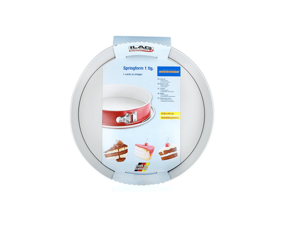 EUROHOME Springform Kuchenform rund Ø26 cm Antihaftbeschichtung, (2-tlg), Kuchenform rund - Backform Kuchen antihaft – Bild 4 von 5