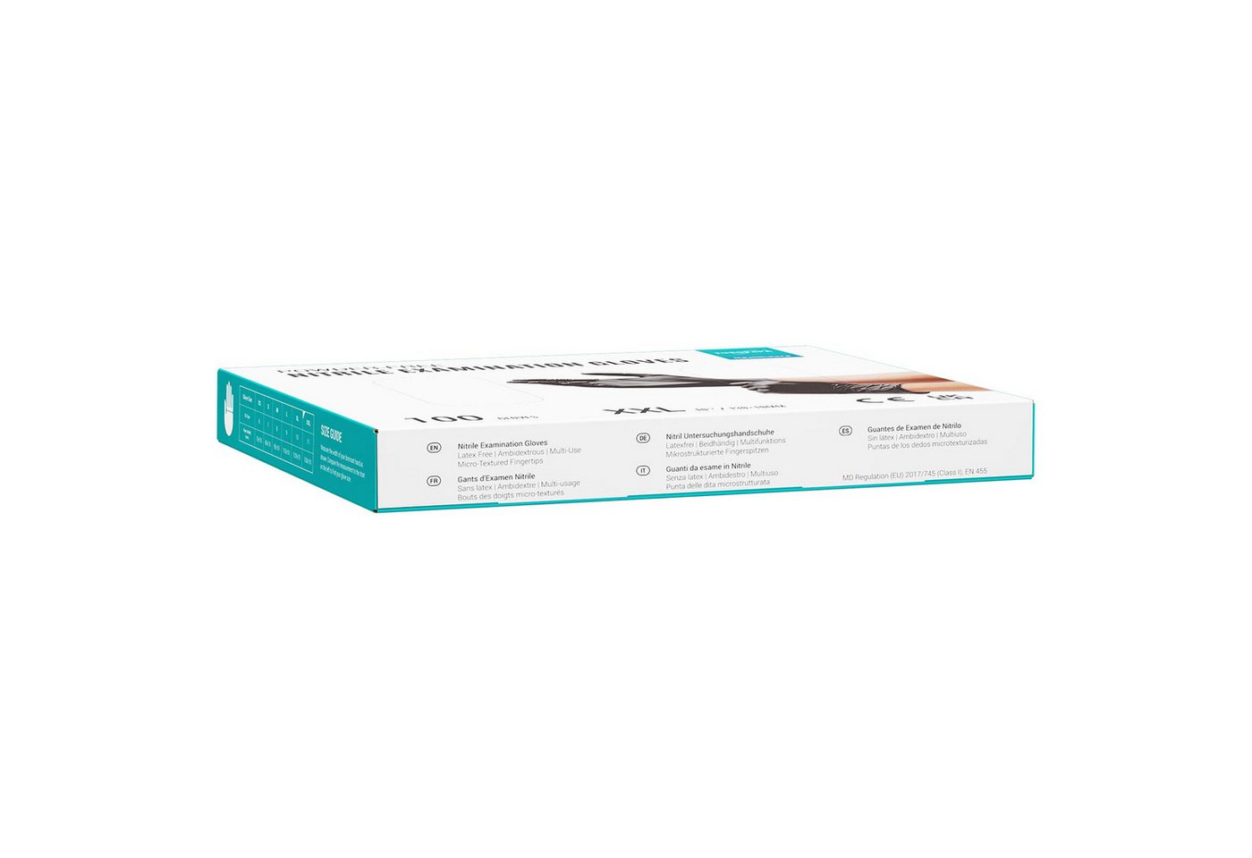 EUROPAPA Nitril-Handschuhe Medical Einmalhandschuhe Untersuchungshandschuhe (100 Stück, puderfrei ohne Latex, Gummihandschuhe) unsteril latexfrei disposible glo – Bild 3 von 5