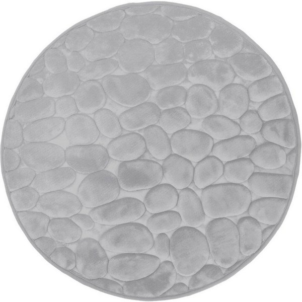 Euroshowers GmbH Badematte Memory Foam Bellarina Hellgrau Ø60 cm, Memory funktion, Rutschhemmende Beschichtung auf der Unterseite, 100% polyester, memory foam (