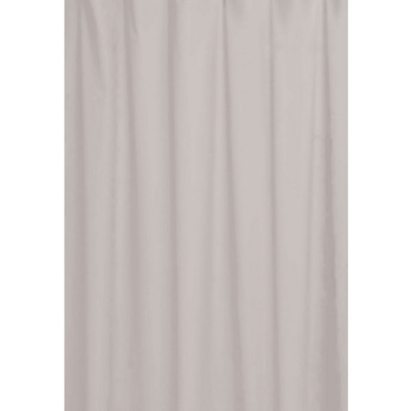 Euroshowers GmbH Duschvorhang Neutral Sandgrau 180 × 200 cm Polyester mit 12 Ringen Breite 180 cm