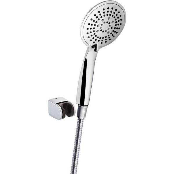 Euroshowers GmbH Handbrause Catchy Chrom 3 Strahlarten mit 150 cm Duschschlauch, (Duschset, 3-tlg., Handbrause mit Brauseschlauch und Wandhalterung), 3 Strahlar