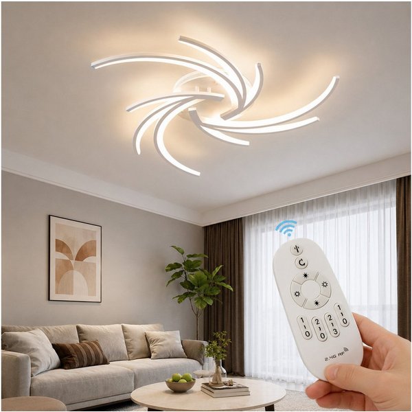 Euroton LED Deckenleuchte LED Deckenleuchte 2042 Fernbedienung Lichtfarbe einstellbar dimmbar, LED fest integriert, kaltweiß-warmweiß, 7000k-3000k stufenlos ein