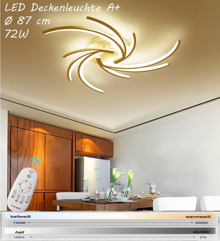 Euroton LED Deckenleuchte LED Deckenleuchte 2042 Fernbedienung Lichtfarbe einstellbar dimmbar, LED fest integriert, kaltweiß-warmweiß, 7000k-3000k stufenlos ein – Bild 5 von 5