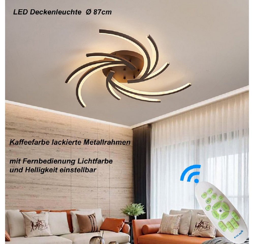 Euroton LED Deckenleuchte LED Deckenleuchte 2042 Fernbedienung Lichtfarbe einstellbar dimmbar, LED fest integriert, kaltweiß-warmweiß, 7000k-3000k stufenlos ein – Bild 3 von 5
