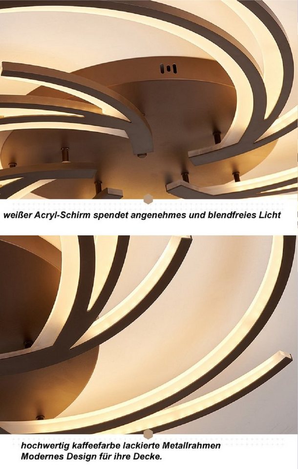 Euroton LED Deckenleuchte LED Deckenleuchte 2042 Fernbedienung Lichtfarbe einstellbar dimmbar, LED fest integriert, kaltweiß-warmweiß, 7000k-3000k stufenlos ein – Bild 5 von 5