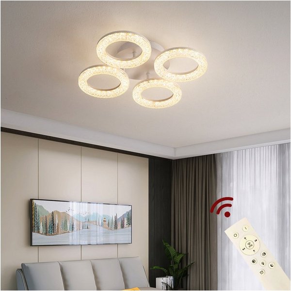 Eurotondisplay LED Deckenleuchte LED Deckenlampe Fernbedienung Lichtfarbe/Helligkeit einstellbar, LED fest integriert, mit Fernbedienung kaltweiß-neutalweiß -wa