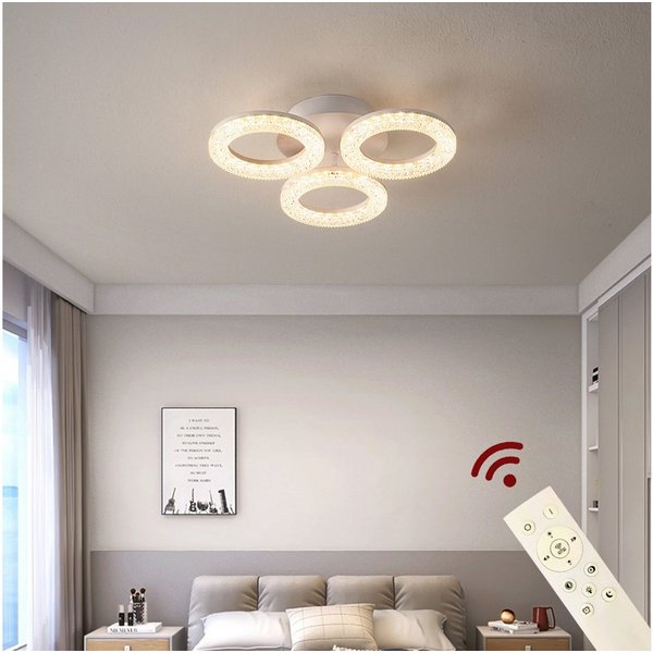 Eurotondisplay LED Deckenleuchte LED Deckenlampe Fernbedienung Lichtfarbe/Helligkeit einstellbar, LED fest integriert, mit Fernbedienung kaltweiß-neutalweiß -wa