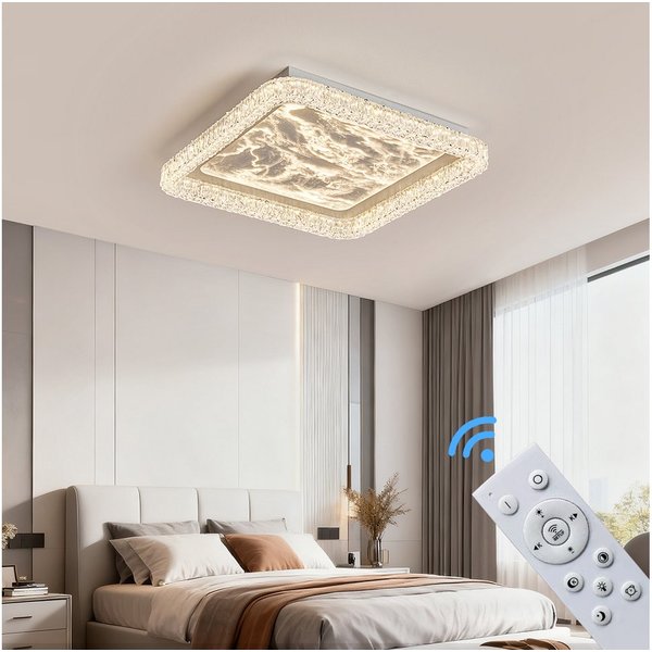 Eurotondisplay LED Deckenleuchte LED Deckenleuchte Fernbedienung Lichtfarbe/Helligkeit einstellbar, LED fest integriert, Neutralweiß, Kaltweiß, Warmweiß, Mit Fe