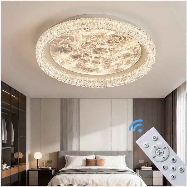 Eurotondisplay LED Deckenleuchte LED Deckenleuchte Fernbedienung Lichtfarbe/Helligkeit einstellbar, LED fest integriert, Neutralweiß, Kaltweiß, Warmweiß, Mit Fe