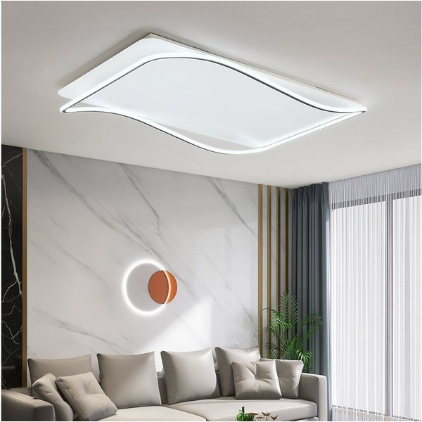 Eurotondisplay LED Deckenleuchte LED Deckenleuchte Fernbedienung Helligkeit einstellbar schwarz weiß, LED fest integriert, Farbwechsler, Neutralweiß, Warmweiß, 