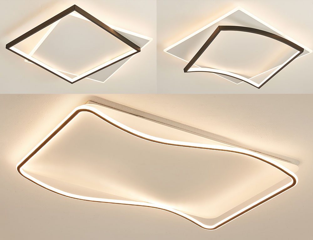 Eurotondisplay LED Deckenleuchte LED Deckenleuchte Fernbedienung Helligkeit einstellbar schwarz weiß, LED fest integriert, Farbwechsler, Neutralweiß, Warmweiß,  – Bild 4 von 5