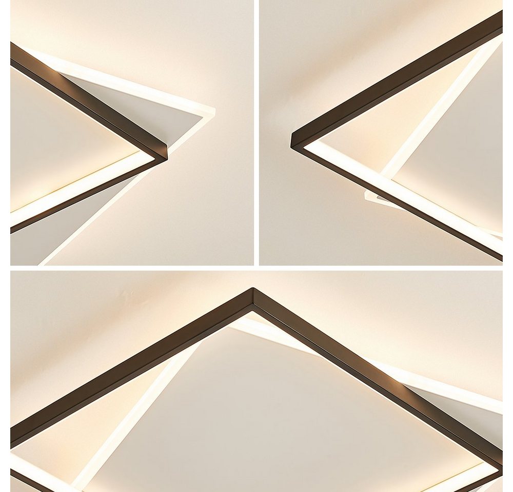 Eurotondisplay LED Deckenleuchte LED Deckenleuchte Fernbedienung Helligkeit einstellbar schwarz weiß, LED fest integriert, Farbwechsler, Neutralweiß, Warmweiß,  – Bild 3 von 5