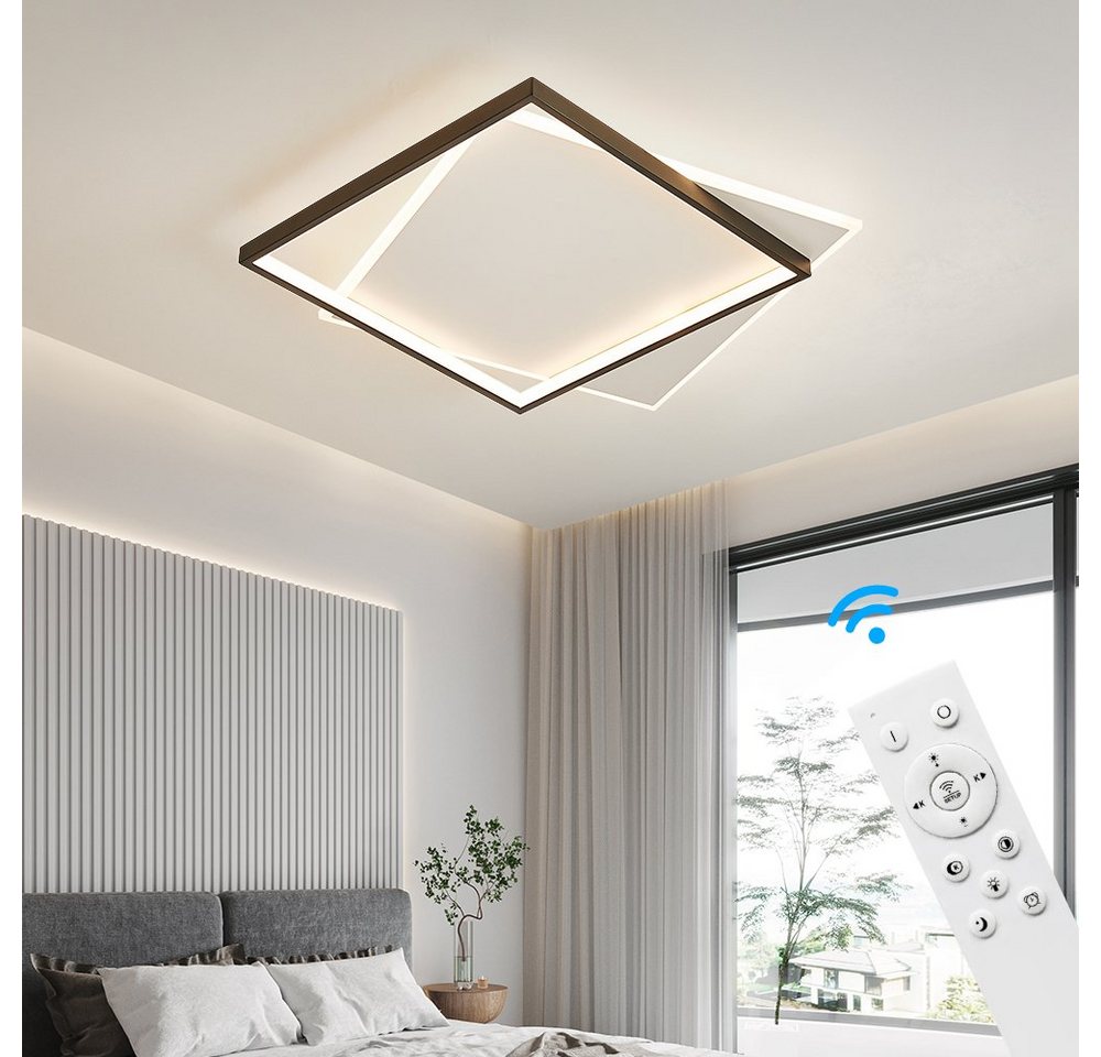 Eurotondisplay LED Deckenleuchte LED Deckenleuchte Fernbedienung Helligkeit einstellbar schwarz weiß, LED fest integriert, Farbwechsler, Neutralweiß, Warmweiß,  – Bild 4 von 5