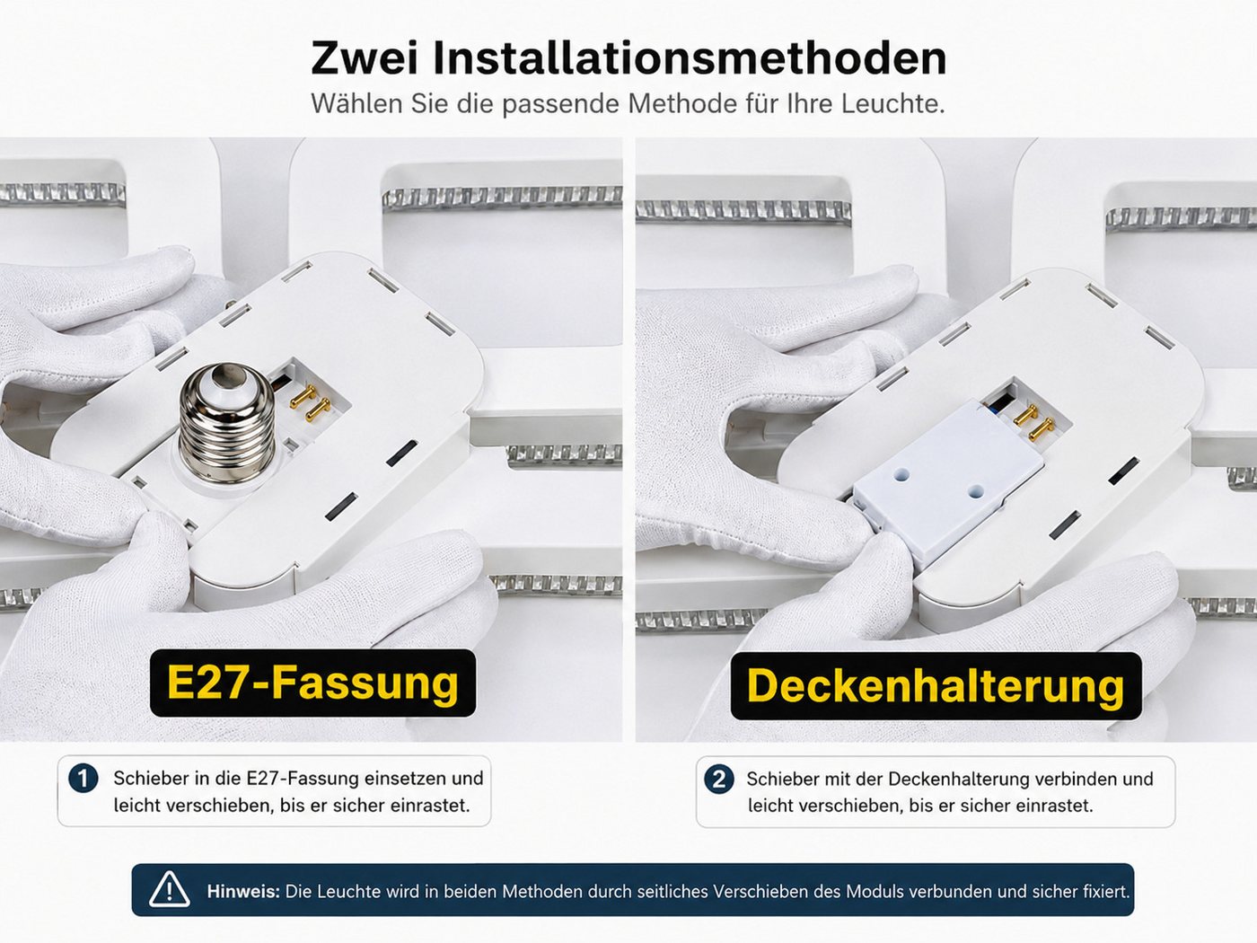 Eurotondisplay LED Deckenleuchte LED Deckenleuchte dimmbar mit Fernbedienung, stufenlos 3000–7000 K, LED fest integriert, Warm- bis Kaltweiß, mit Fernbedienung  – Bild 2 von 5